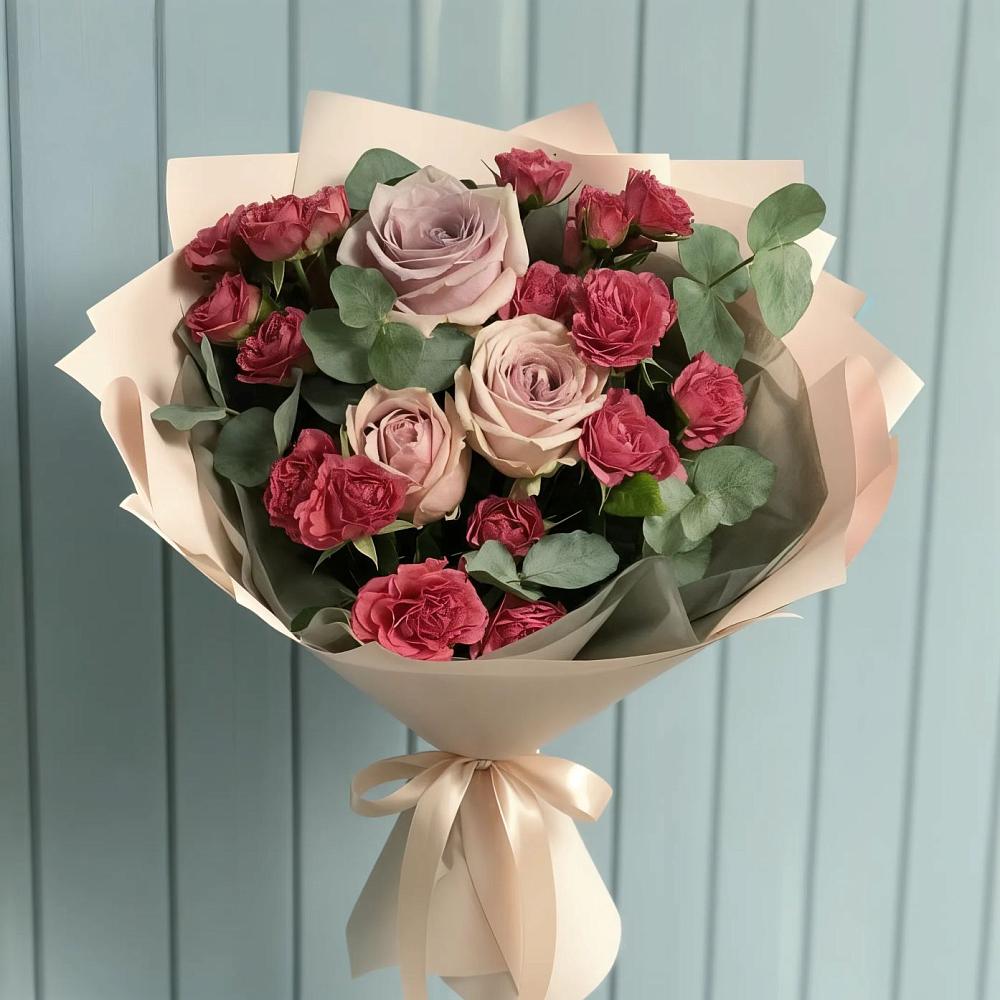 Букет цветов из: Гвоздики и Розы в Зернограде