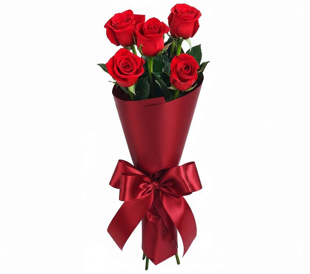 Букет 5 Красных роз Эдлесс Лав в Зернограде