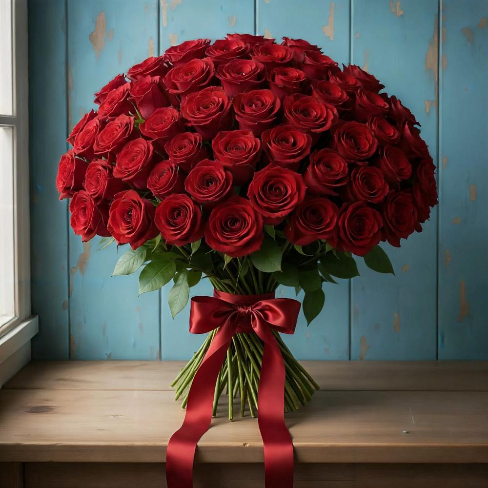 Букет Красные розы Блэк Меджик в Зернограде