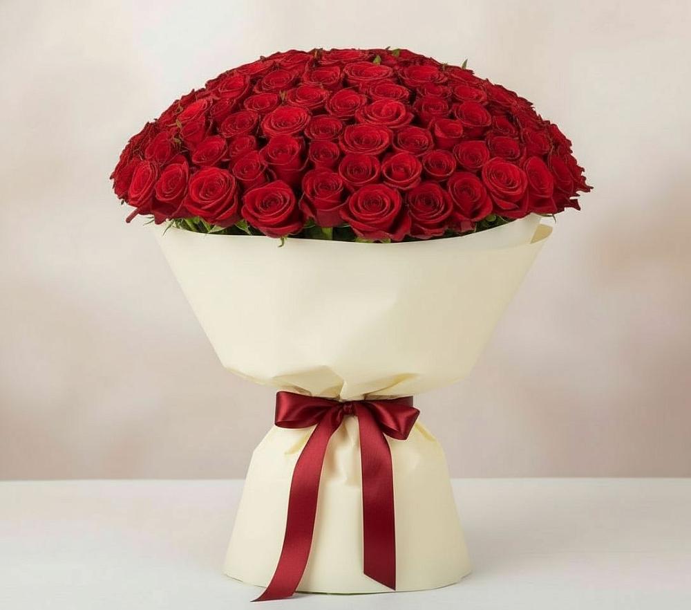 Букет 101 Красная роза Милано в Зернограде