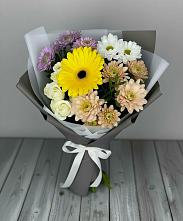 Букет цветов из:  Розы, Герберы и Хризантемы #REPLACE_PRED# Зернограде