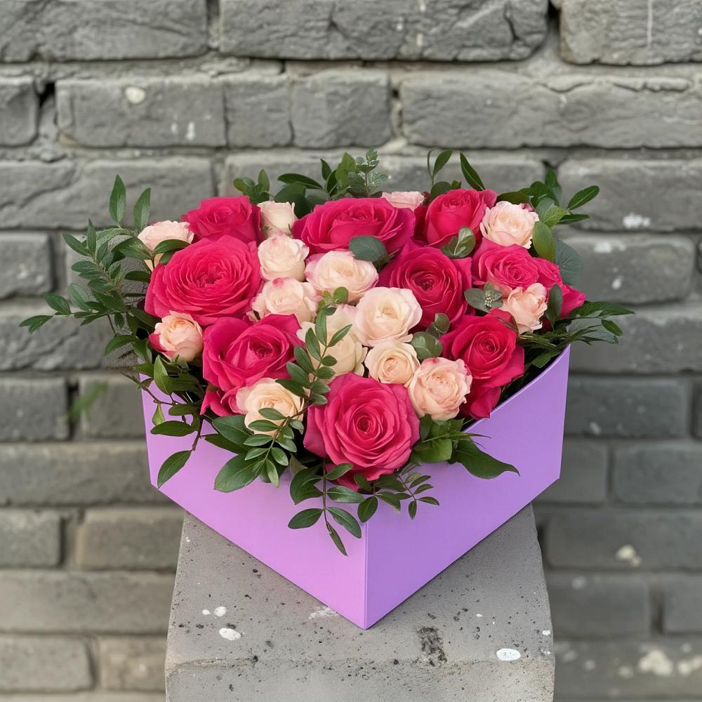 Цветочная композиция из Розы в коробке в Зернограде