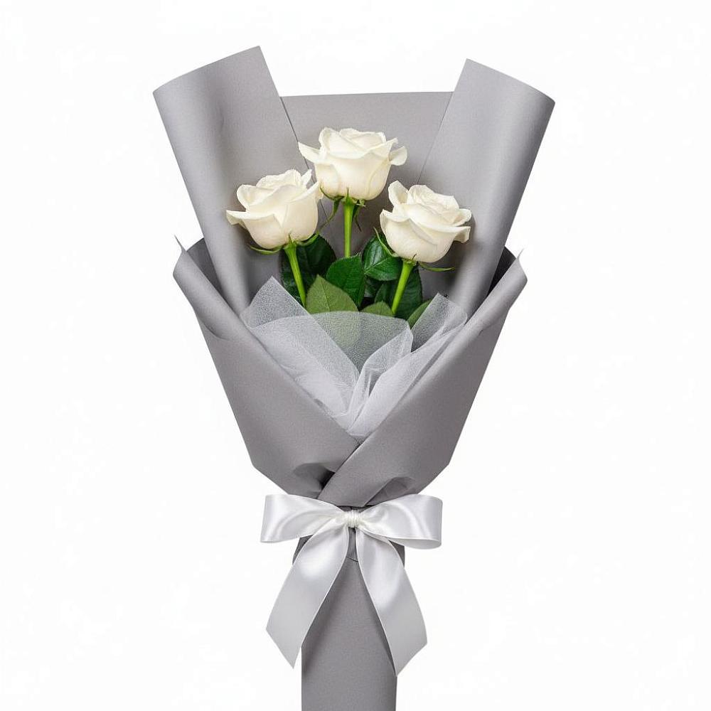 Букет 3 белые розы в Зернограде