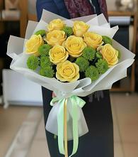 Букет цветов из:  Хризантемы и Розы в Зернограде