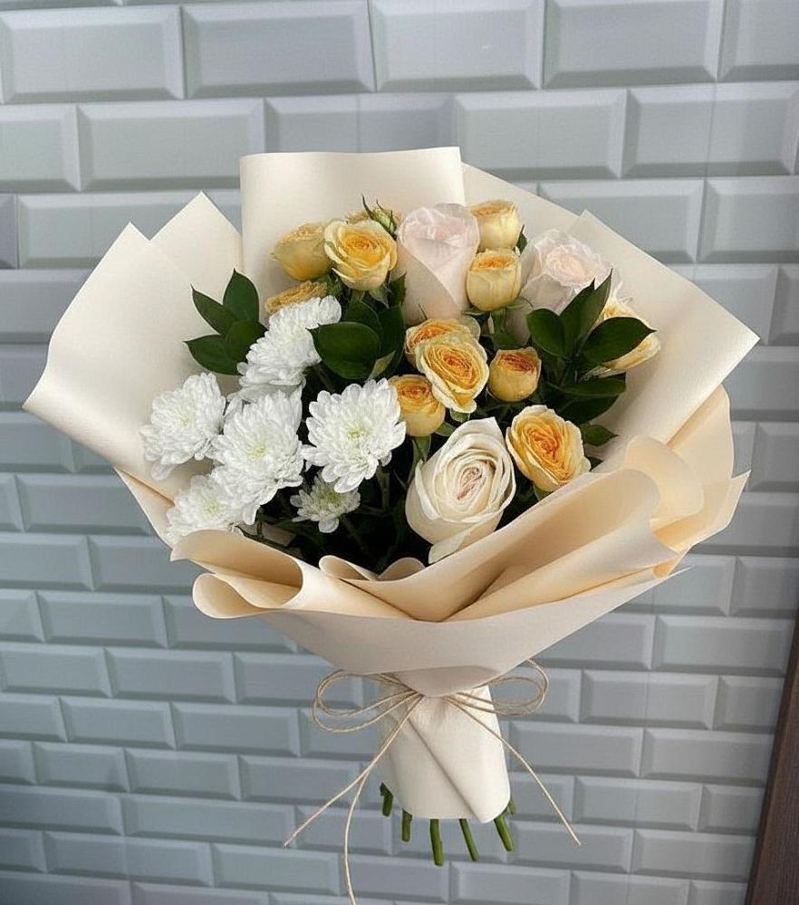 Букет цветов из: Розы и Хризантемы в Зернограде