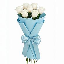 Букет 7 белых роз Проуд в Зернограде