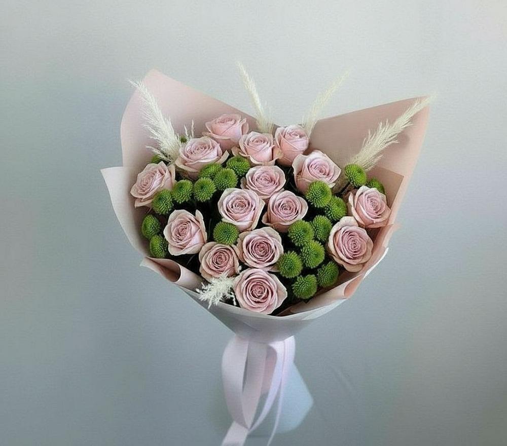 Букет цветов из: Розы и Хризантемы в Зернограде