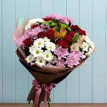 Букет цветов из:  Розы, Хризантемы и Альстромерии в Зернограде