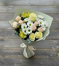 Букет цветов из:  Альстромерии, Розы и Хризантемы в Зернограде