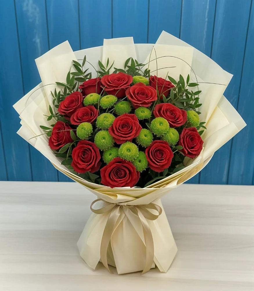 Букет цветов из: Розы и Хризантемы в Зернограде